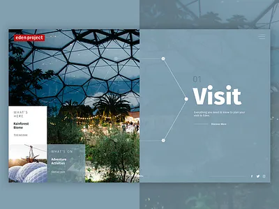 Eden Project Homepage Concept botanical colour concept edenproject graphicdesign plants redesign splitscreen uid ux