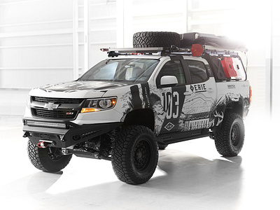 Michigan outdoor themed Truck - Shot 1 art direction branding chevy colorado design full circle gentex graphic design hand drawn illustration michigan nature offroad outdoor parks photo truck truck wrap typography vehicle