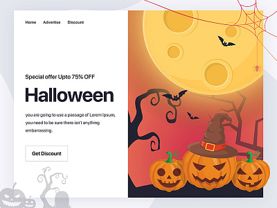 Happy Halloween bat moon tree freebie free download happy halloween header slide design interface experience interaction mexico october pumpkin trickortreat trick or treat ui ux user web website webdesign