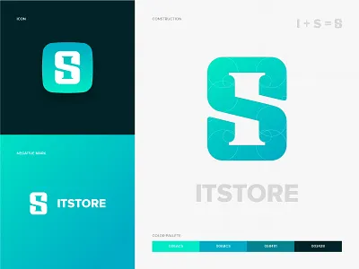 Logo ITSTORE black icon identity is it company it logo it store logo logo construction logodesign mark