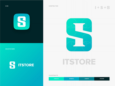 Logo ITSTORE black icon identity is it company it logo it store logo logo construction logodesign mark