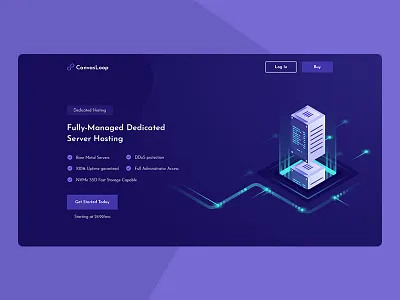 Canvas Loop Website Header cloud data server illustration server ui designer ui ux design ux designer web hosting website design website header website ui ux design