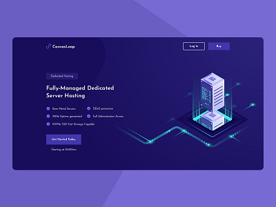 Canvas Loop Website Header cloud data server illustration server ui designer ui ux design ux designer web hosting website design website header website ui ux design