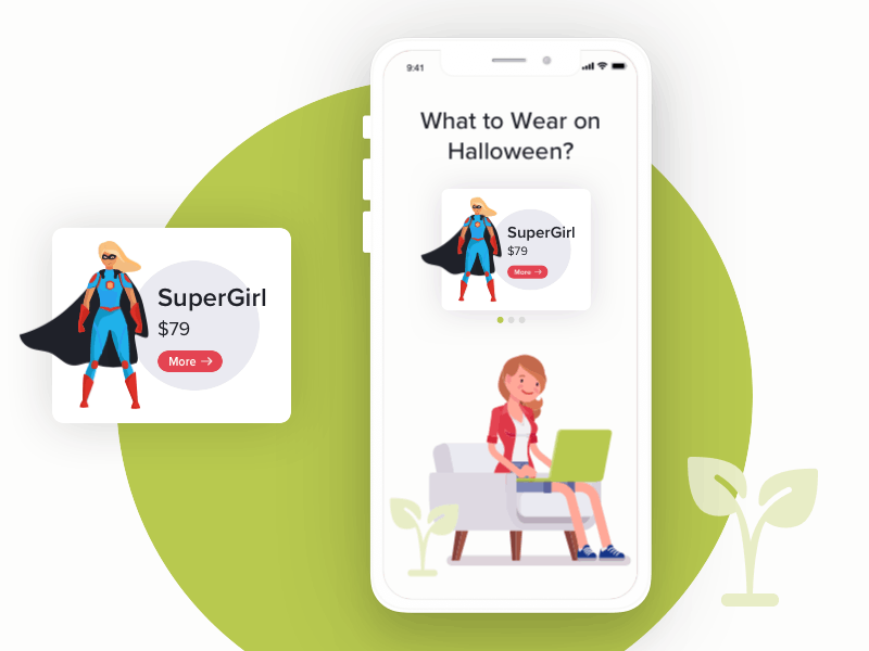 Halloween Shopping commerce costume design ecommerce halloween ios mobile motion product scroll shop shopping