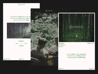 Bethel Music Retreats - Songwriting Posters acumin bethel bethel music design green orpheus poster posters retreat songwriting type white