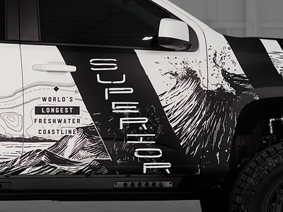 Michigan outdoor themed Truck - Shot 2 art direction branding camping chevy colorado design full circle graphic design great lakes hand drawn illustration michigan nature offroad outdoors state parks truck truck wrap typography