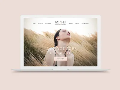 My Face Clinic beauty classic design elegant feminine homepage interface minimal modern pink pretty typography ui ui designer ui ux uidesign ux website website concept wed design