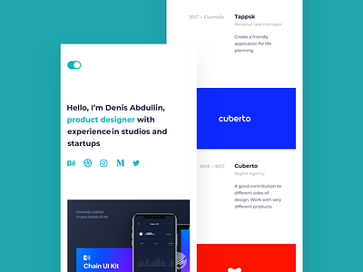 Personal Site Mobile cv design header personal portfolio ui ux web webdesign