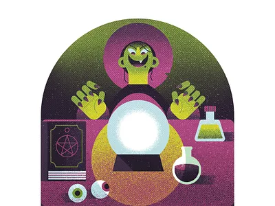 Witching book character eyeball hat illustration potion texture vector witch