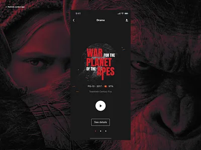 Remote Control App - Movie Sync app design dribbbleshot interface ios mobile movie remote control sync typography ui userexperiance userinterface ux