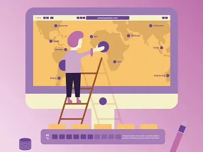 Business Infographics business chart data design flat illustration infographics layout map note phone vector visualization