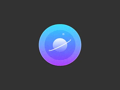 Saturn Badge badge blue gas giant icon logo planet saturn sketchapp solar system