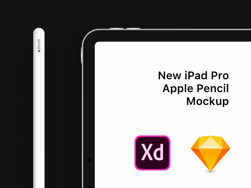 Free New iPad Pro + Apple Pencil Mockup