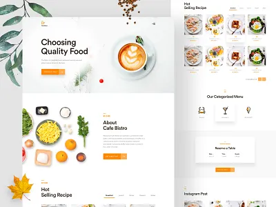 Cafe Bistro- Restaurant landing page 2018 trends best website 2018 design food landing page landing page landing page re design restaurant restaurant design template theme ui ux web site design webdesign