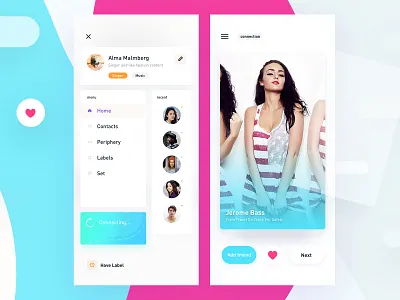 Face Four app clean design profile radesign rdd ui ux