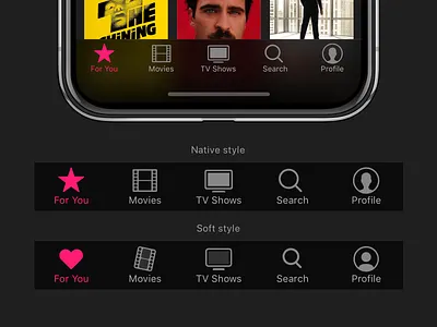 Streaming App Tab Bar Icons icon ios rounded system ui