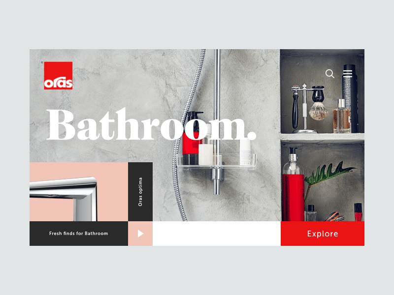 Bathroom for Oras animation clean flat hero minimal ui ux web