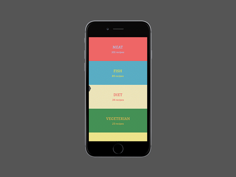 Side menu | Concept ae aftereffects animation cook interaction minimal recipe search side bar side menu