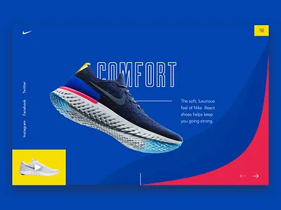 Nike Concept banner design landing page photoshop sketch typography ui