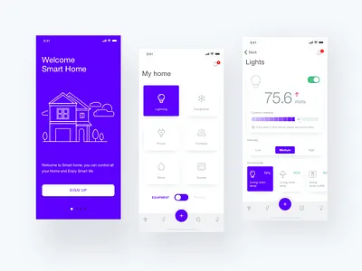 Smart Home Control app app concept app designer appdesign design illustration illustrations interaction design intro ios material design onboarding prototype prototyping smart home ui uidesign user experience ux