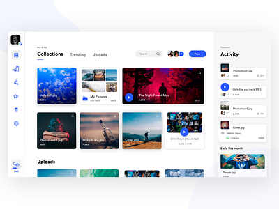 Media Collection App cloud collection design image media notificaiton product storage ui ux video webapp