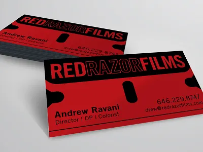 Red Razor Films Card busines card illustrator logo design