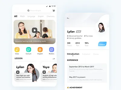 education app clean concept education flat ui ux