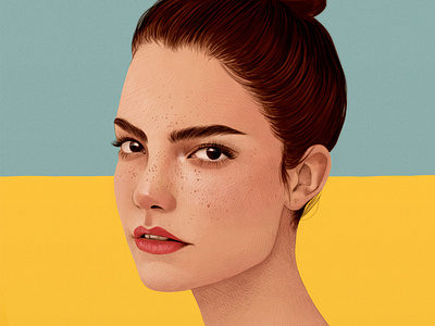 Claire Laffut debellard digital drawn editorial folioart illustration mercedes portrait realist woman