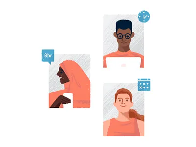 Time tools belonging benefits calendar clock in clock out diversity gusto holiday hourly hr illustration inclusion payday payroll time