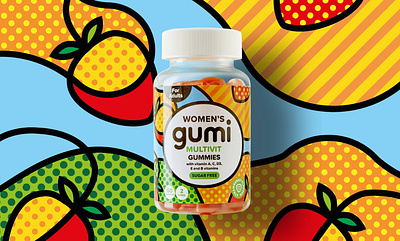 Gumi Vitamins branding design graphic design logo packaging pattern vector vitamins