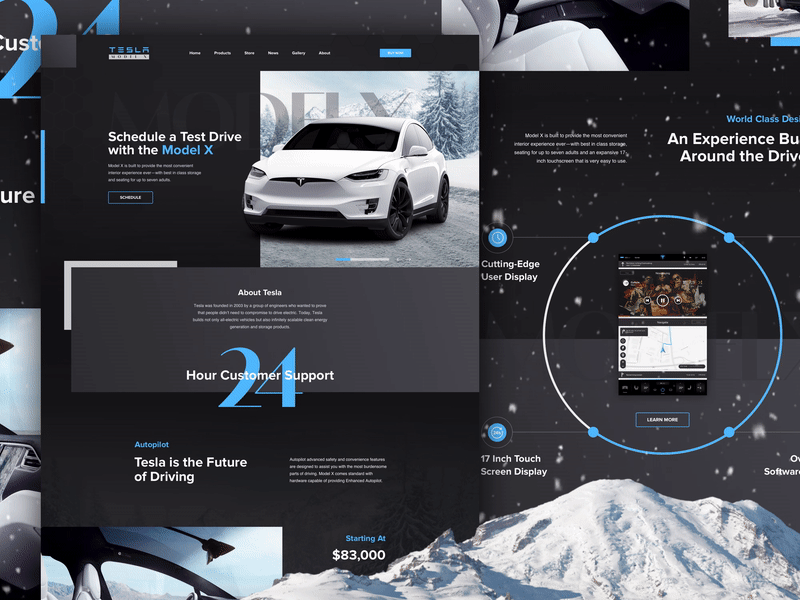 ⚡️Tesla - Model X blue car design electric elon musk future lit fam mockup model x new suv tesla travel typography ui web