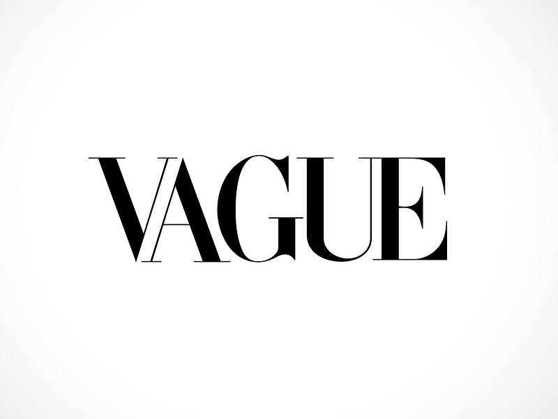 V A G U E advertising brand mashup brand mashups branding design humor logo vogue