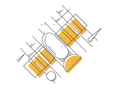 Satellite bright colors cartoon dots flat illustration satellite space