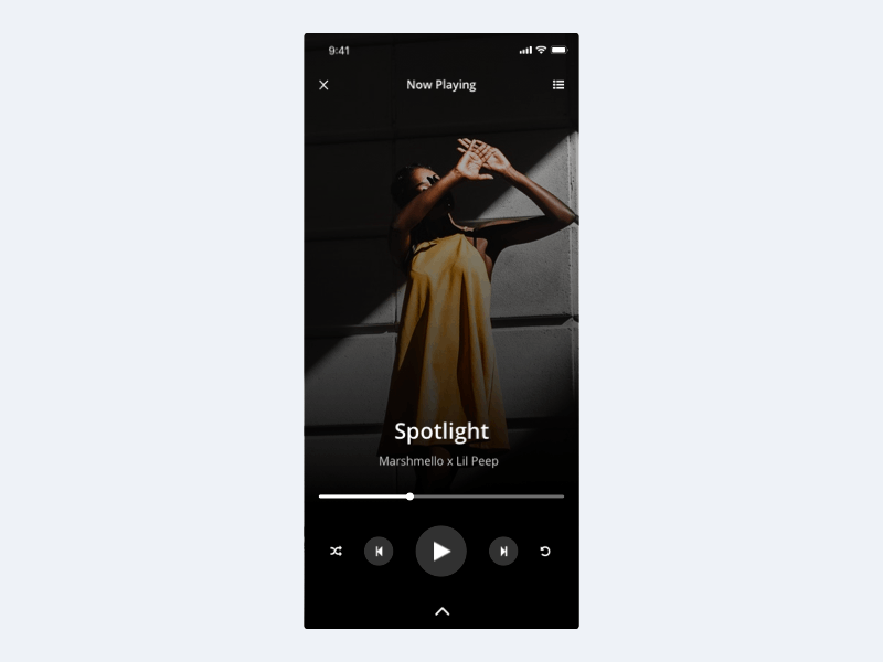 Music player dark theme minimalistic design music player ui ui visual design