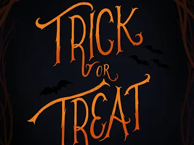 Trick or treat halloween hand lettering lettering