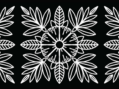 Flower Tile americana black black and white bw design flash art floral flower flower illustration illustration illustrator leaves line art pattern procreate symmetry tattoo tattoo flash tile white
