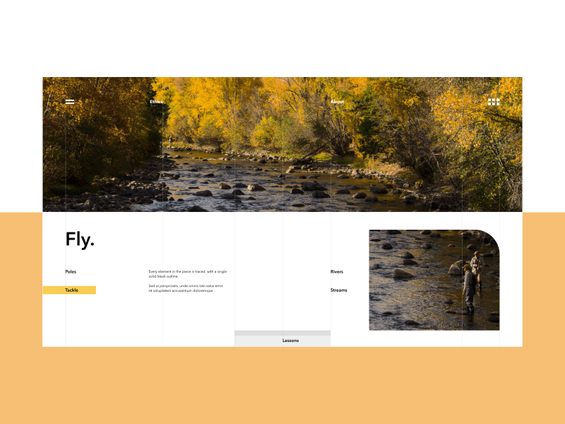 Fall Fly Fishing animation austin austin texas fall fish fly fishing layout motion ui weather