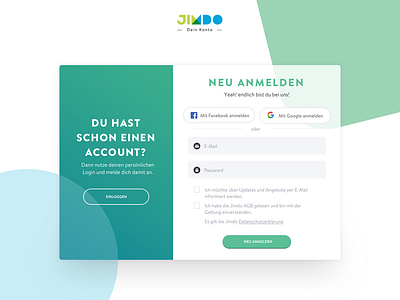 Register jimdo user account