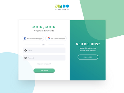 Sign In jimdo user account creation