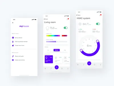 Myhouse - Smart home control app app app concept app designer appdesign design illustrations interaction design ios onboarding prototype prototyping smarthome ui uidesign user experience ux