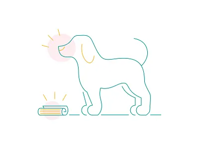 Tail Trax dog illustration line art newspaper puppy