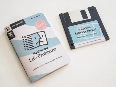 Macindows Update design diskette finder floppy disk funny illustration mac macintosh notebook print retro sad so update vintage windows