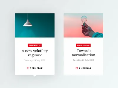 Unigestion #1 – Article Card Exploration article article card card clean editorial editorial design hover state light minimal minimalism modern news ui webdesign