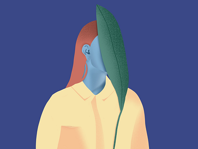 Plant face face girl illustration ilustraciones plants woman