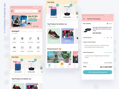 E-Commerce Apps ⠿ Work Diary app apps apps design cart checkout checkout page clean concept design e commerce exploration hershel ios modern shop app shop online sneaker tosca ui whishlist