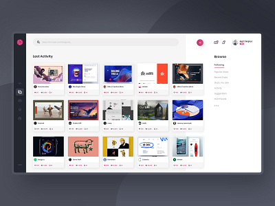 Dribbble Redesign Concept - #1 app clean dark design flat graphic home homepage interface minimalism modern ui ux website