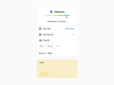 Contact Widgets - Bearbook CRM crm dashboard ui ux widgets