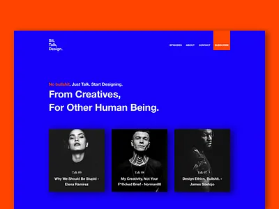 Sit. Talk. Design. Website Concept daily design interface landing page minimal ui ux