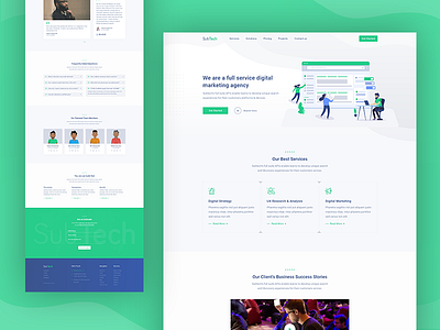Subtech- Landing Page agency digital agency home page homepage illustration interface isometric landing landing page web design webdesign website
