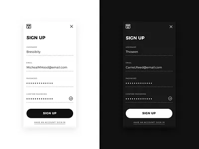 Daily UI 001 • Sign Up black daily ui form minimal sign up ui ux ux ui white